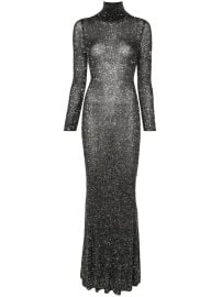 Balenciaga Sparkled high-neck Maxi Dress Black at Farfetch
